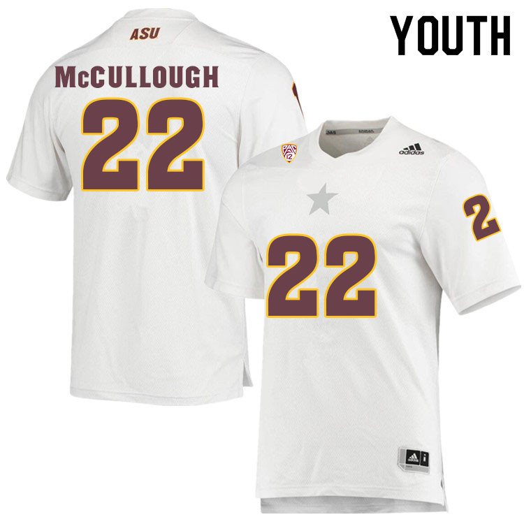 Youth #22 Caleb McCulloughArizona State Sun Devils College Football Jerseys Sale-White